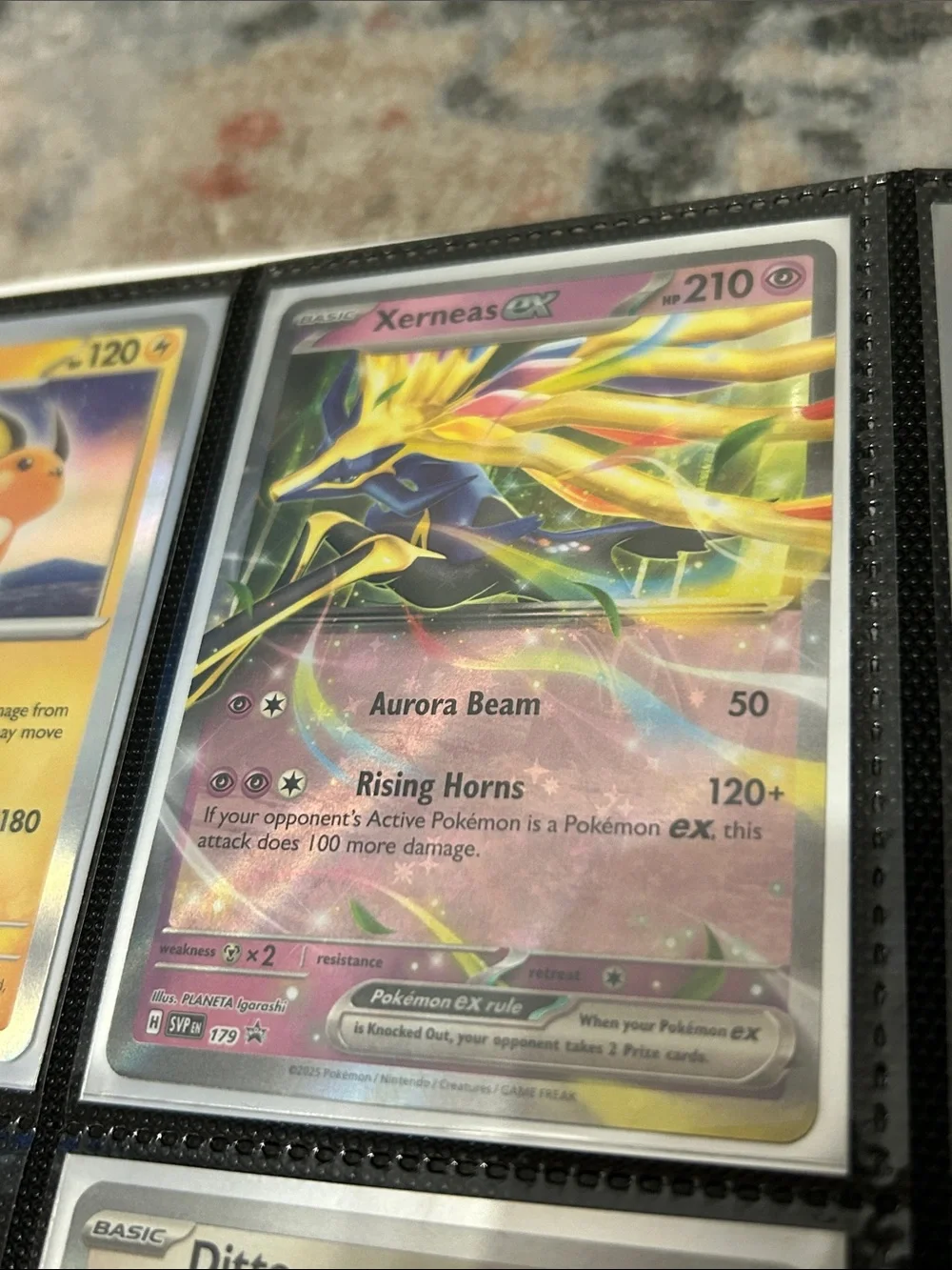 Pokemon Xerneas ex Pink & Yellow Holographic Trading Card